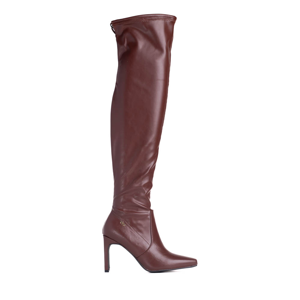 Plum thigh high clearance boots